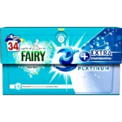 FAIRY PLATINUM Non Bio + Extra Stain Removal Kapsułki z odplamiaczem 34 szt